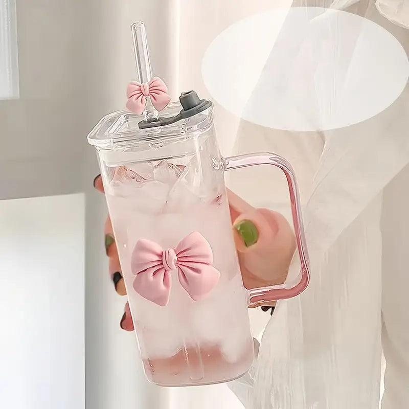 Sip in Style: The Cutest Pink Bow Glass Tumblers Are Here! 💕✨