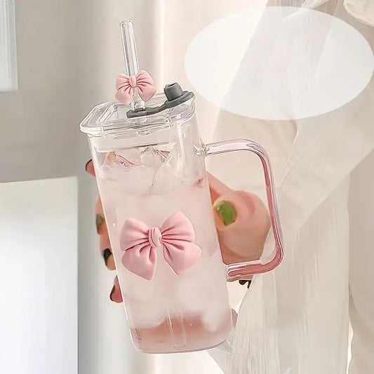 Sip in Style: The Cutest Pink Bow Glass Tumblers Are Here! 💕✨