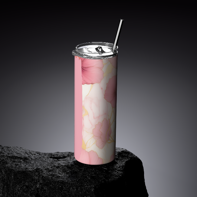 Pink Marble custom tumbler