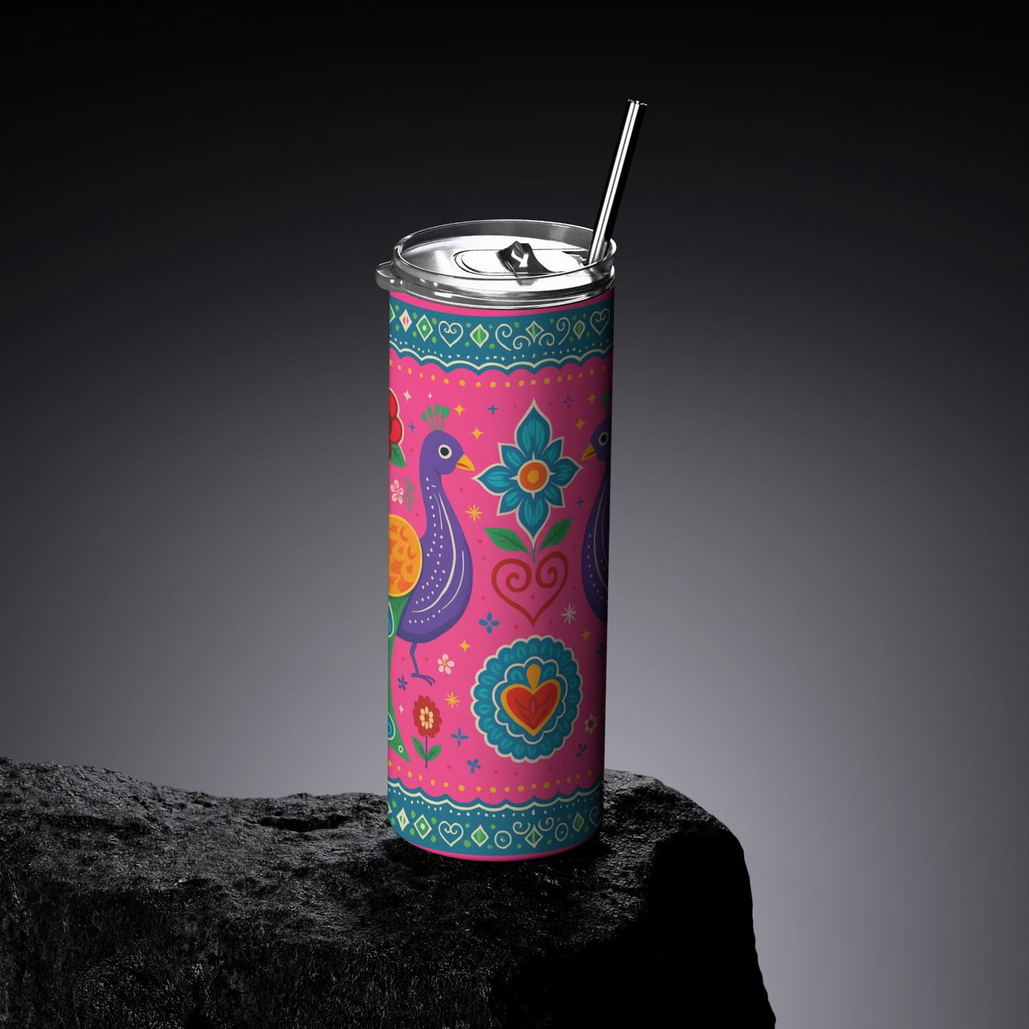 Truck Art Peacock 20oz Stainless Steel Tumbler