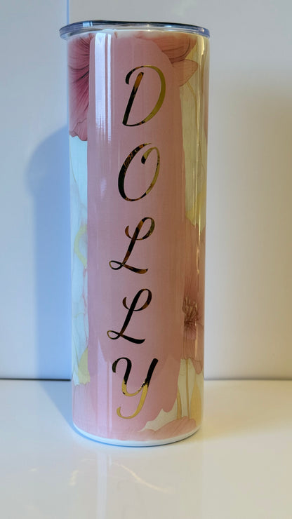 Pink Marble custom tumbler