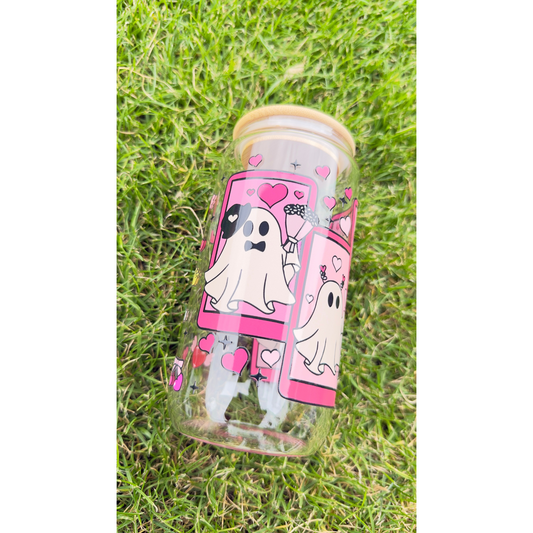 16oz Glass Tumbler with Bamboo Lid & Straw – Ghost Love Design