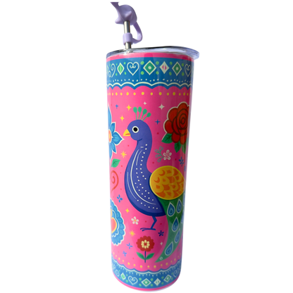 Truck Art Peacock 20oz Stainless Steel Tumbler