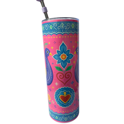 Truck Art Peacock 20oz Stainless Steel Tumbler