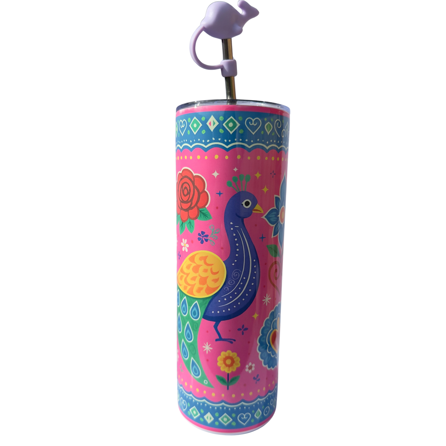 Truck Art Peacock 20oz Stainless Steel Tumbler