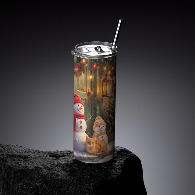 Snowman & Kitty Holiday Cheer Tumbler